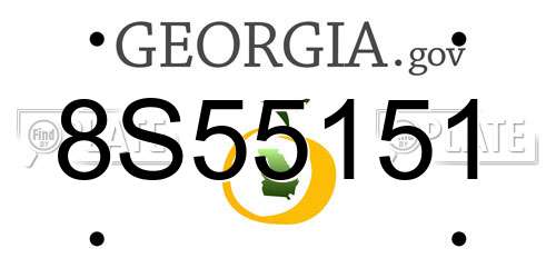 8S55151 Georgia License Plate