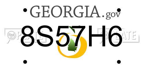 8S57H6 Georgia License Plate