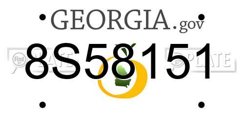 8S58151 Georgia License Plate