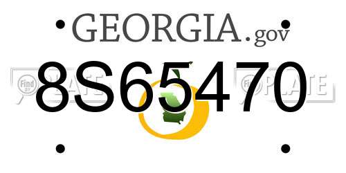 8S65470 Georgia License Plate