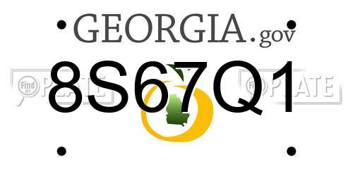 8S67Q1 Georgia License Plate