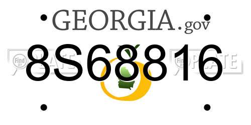 8S68816 Georgia License Plate