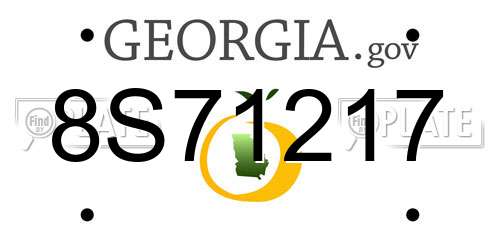 8S71217 Georgia License Plate