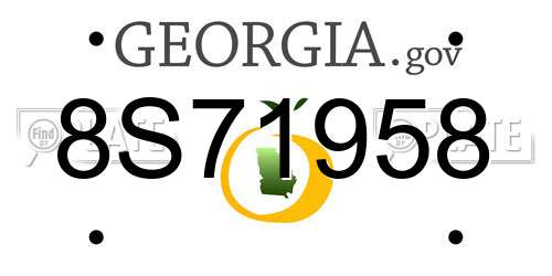 8S71958 Georgia License Plate