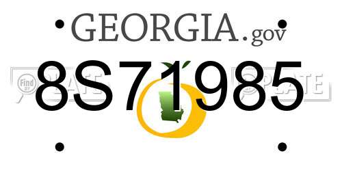 8S71985 Georgia License Plate