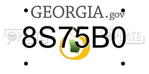 8S75B0 Georgia License Plate