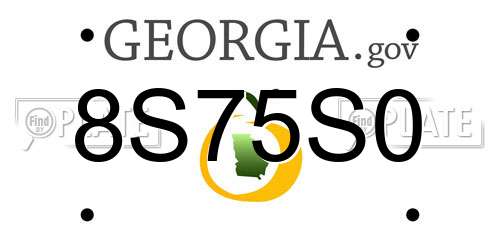 8S75S0 Georgia License Plate