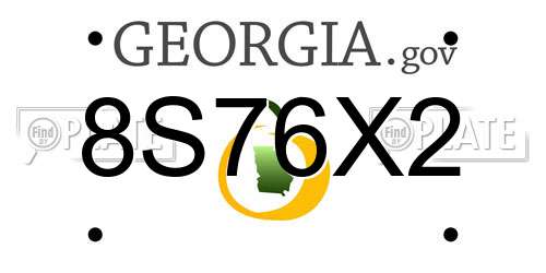 8S76X2 Georgia License Plate