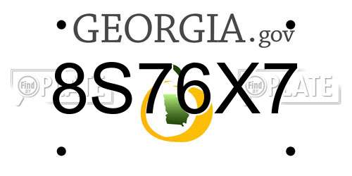 8S76X7 Georgia License Plate