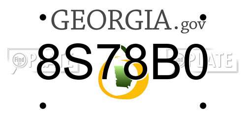 8S78B0 Georgia License Plate