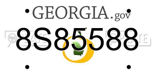 8S85588 Georgia License Plate