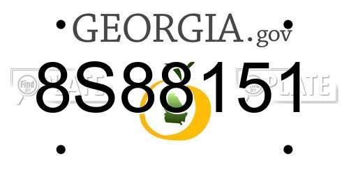 8S88151 Georgia License Plate