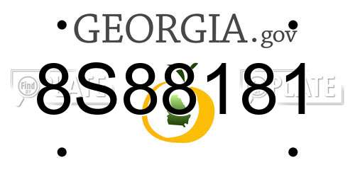 8S88181 Georgia License Plate