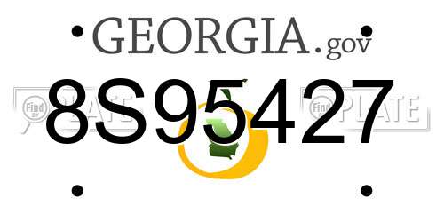 8S95427 Georgia License Plate