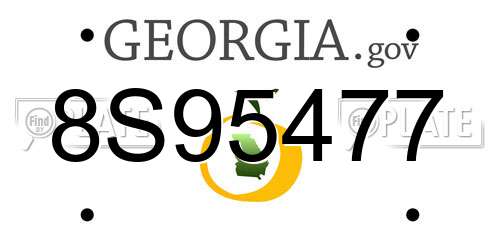 8S95477 Georgia License Plate