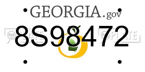 8S98472 Georgia License Plate