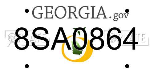8SA0864 Georgia License Plate