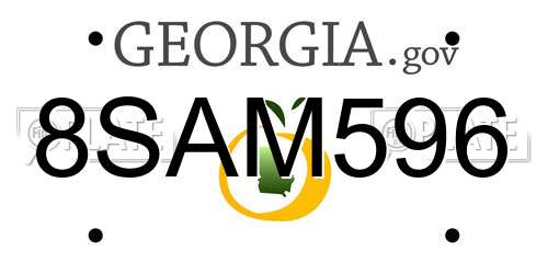 8SAM596 Georgia License Plate
