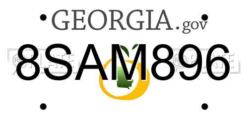 8SAM896 Georgia License Plate