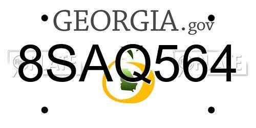 8SAQ564 Georgia License Plate