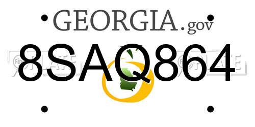 8SAQ864 Georgia License Plate