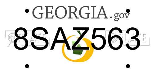 8SAZ563 Georgia License Plate