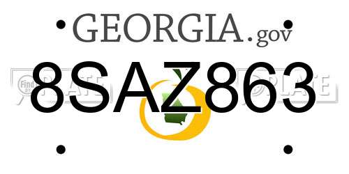 8SAZ863 Georgia License Plate