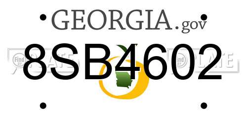 8SB4602 Georgia License Plate