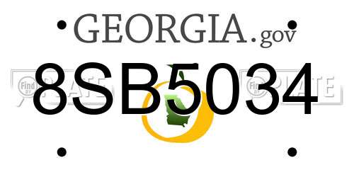 8SB5034 Georgia License Plate