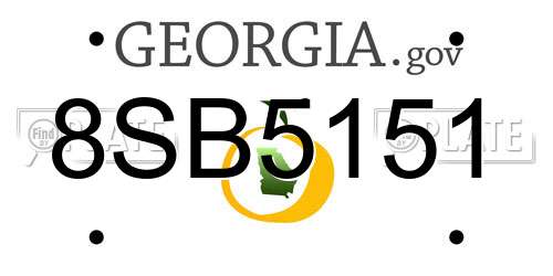 8SB5151 Georgia License Plate