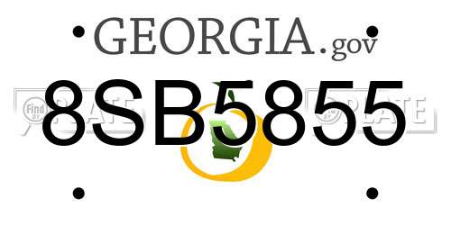 8SB5855 Georgia License Plate