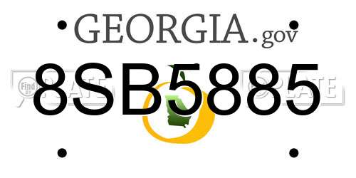 8SB5885 Georgia License Plate