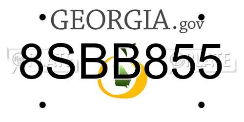 8SBB855 Georgia License Plate