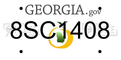 8SC1408 Georgia License Plate