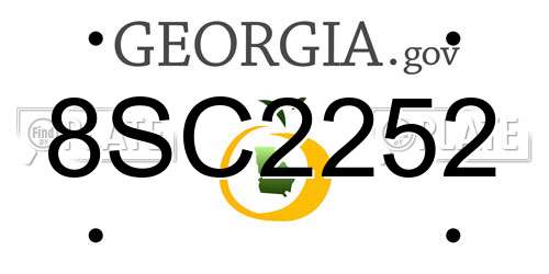 8SC2252 Georgia License Plate