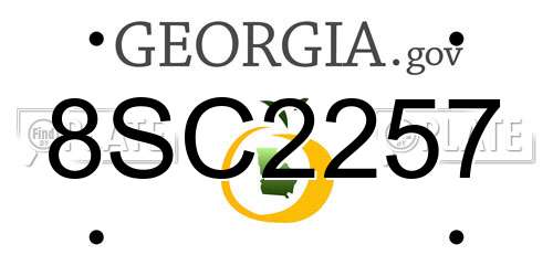8SC2257 Georgia License Plate