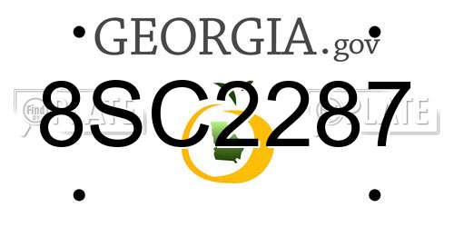 8SC2287 Georgia License Plate