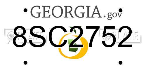 8SC2752 Georgia License Plate