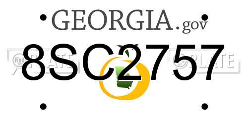 8SC2757 Georgia License Plate
