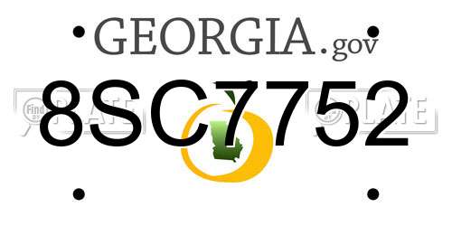 8SC7752 Georgia License Plate