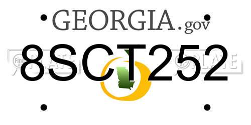 8SCT252 Georgia License Plate