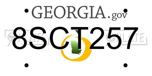 8SCT257 Georgia License Plate