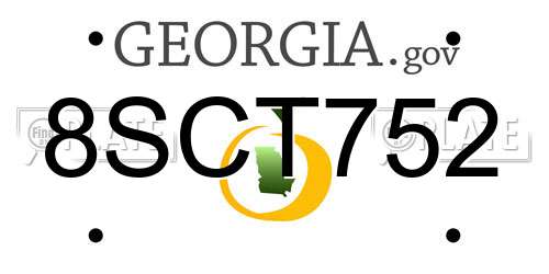 8SCT752 Georgia License Plate