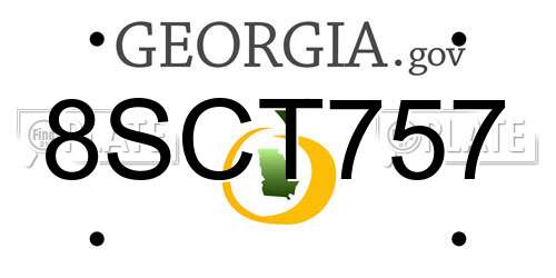 8SCT757 Georgia License Plate