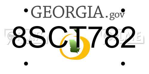 8SCT782 Georgia License Plate