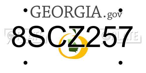 8SCZ257 Georgia License Plate
