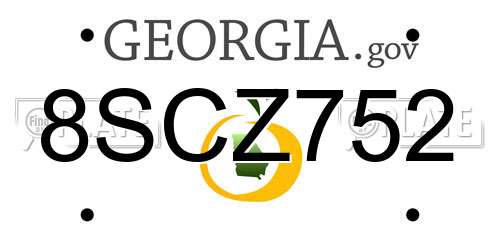 8SCZ752 Georgia License Plate