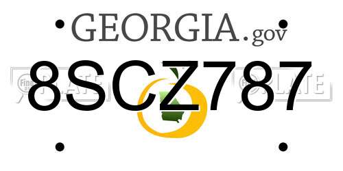 8SCZ787 Georgia License Plate