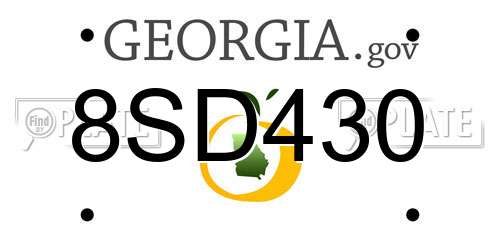 8SD430 Georgia License Plate