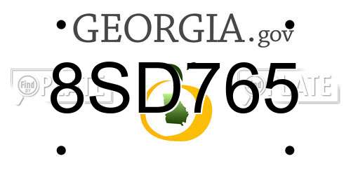 8SD765 Georgia License Plate